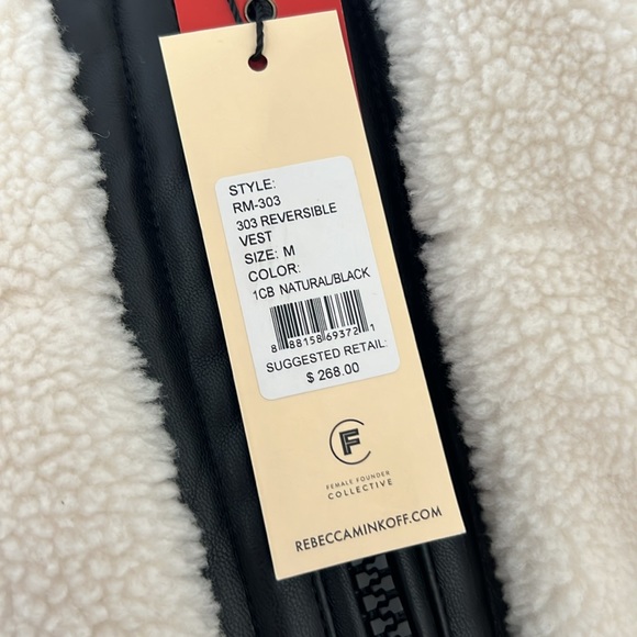 NWT Rebecca Minkoff Vegan Leather Reversible Vest Size M - Picture 7 of 8